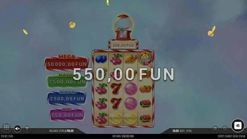 Sweet Candy Cash Stash - jogo base com vitória na linha